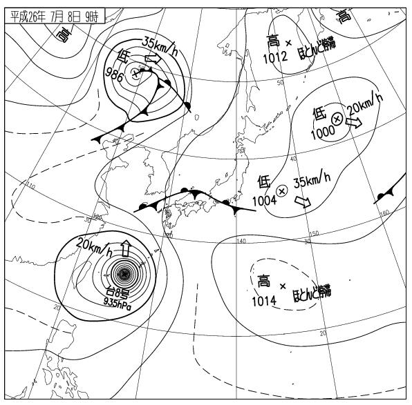 7月8日の天気図