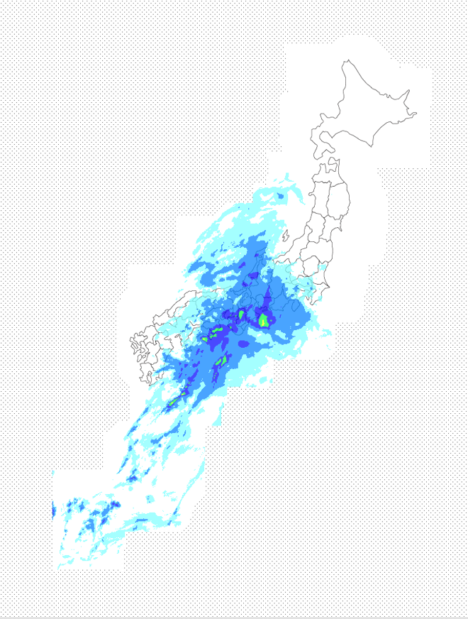 日本地図と重畳表示させた例